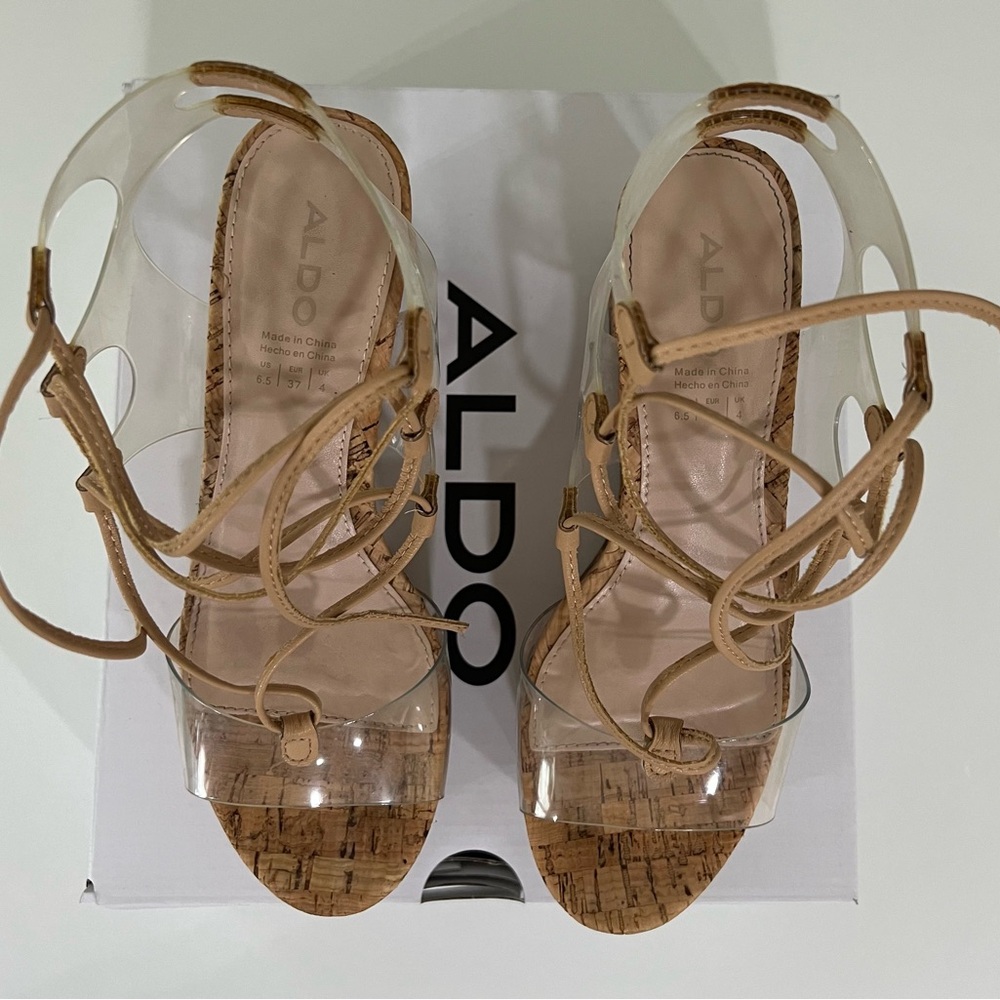 ALDO Women's Clear and Beige Strappy Sandals